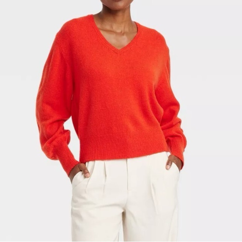 a new day Women's V-Neck Sweater in Red